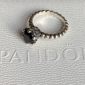 Pandora Black Spinel Ring